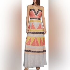 BCBGMAXAZRIA color block maxi dresss size 4